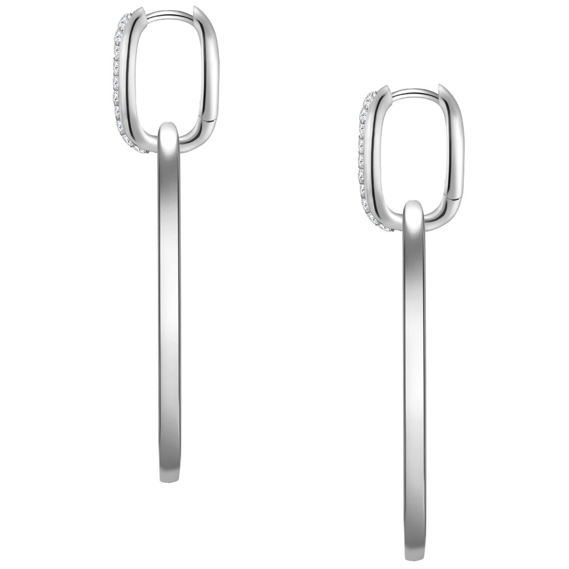 Silber Creolen groß mit Zirkonia
