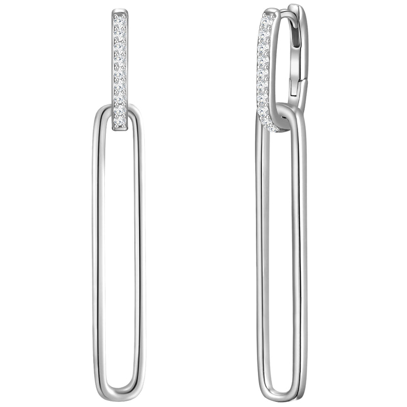 Silber Creolen groß mit Zirkonia