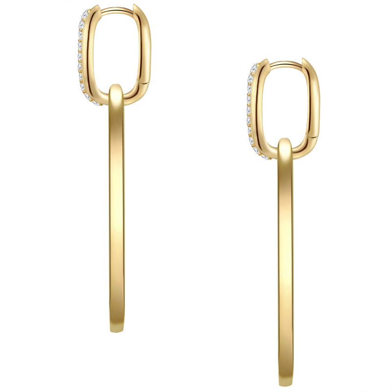 Creolen gold großer Anhänger Zirkonia