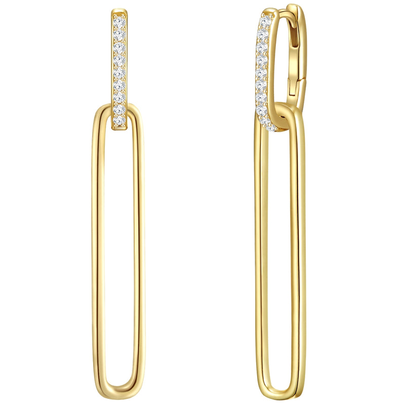 Creolen gold großer Anhänger Zirkonia