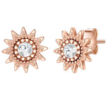 Ohrstecker roségold Sonne Zirkonia