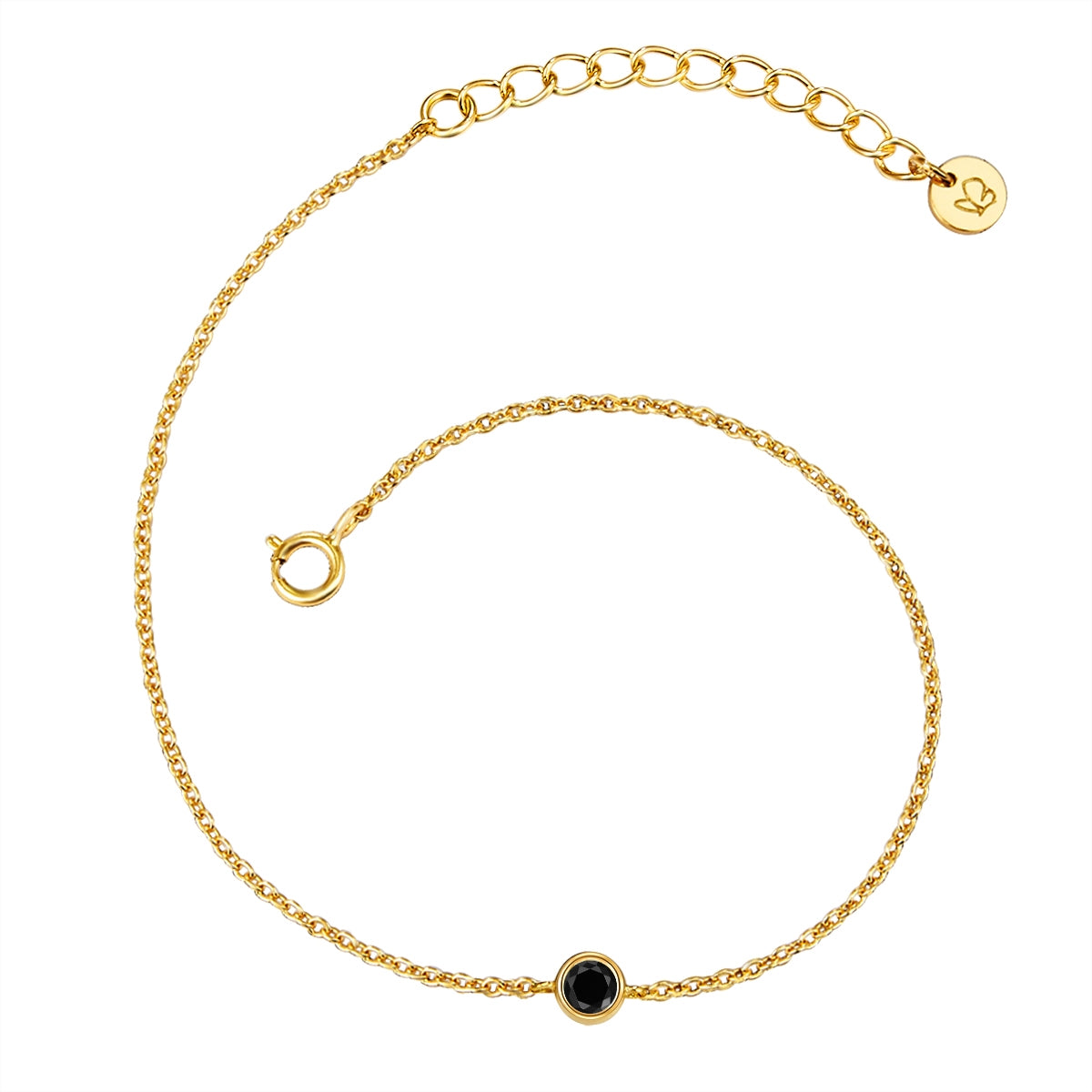 Armband gold Zirkonia schwarz