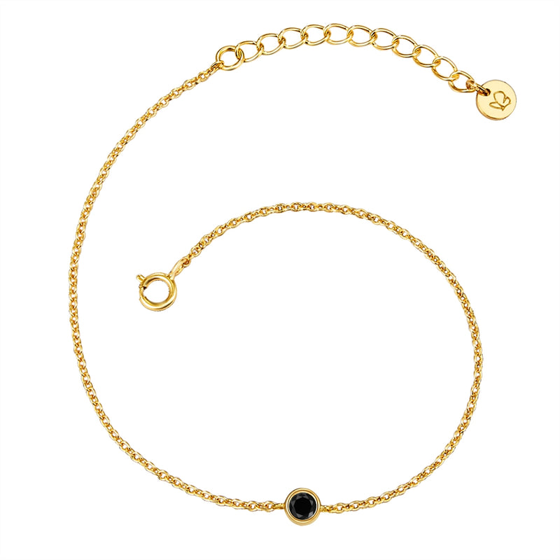 Armband gold Zirkonia schwarz