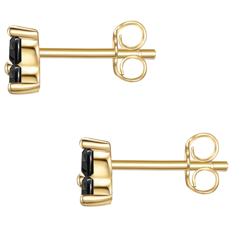 Ohrstecker gold Zirkonia schwarz