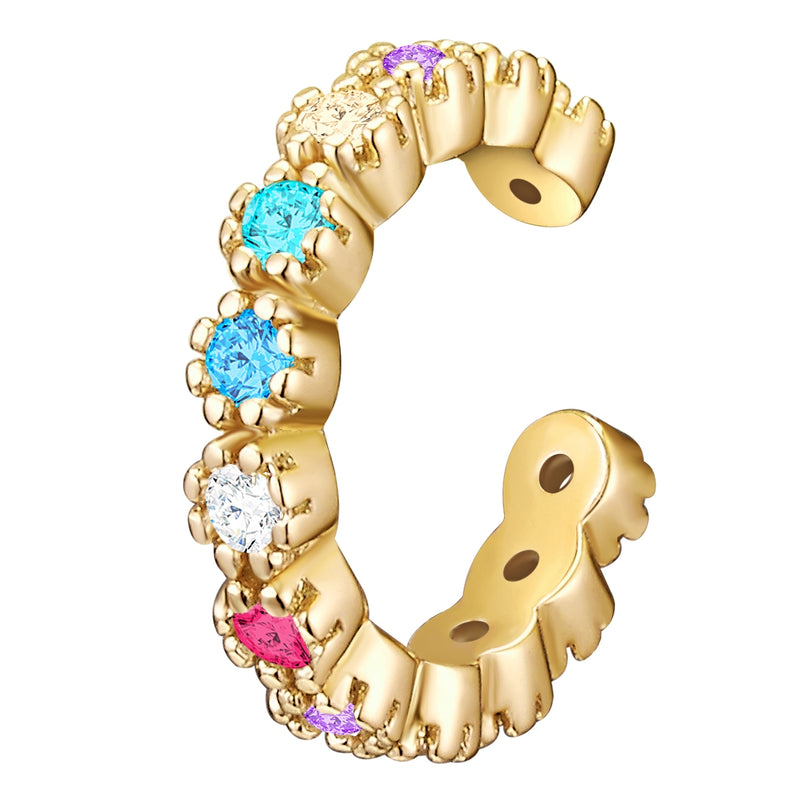 Ohrklemme mit Zirkonia bunt gelbgold