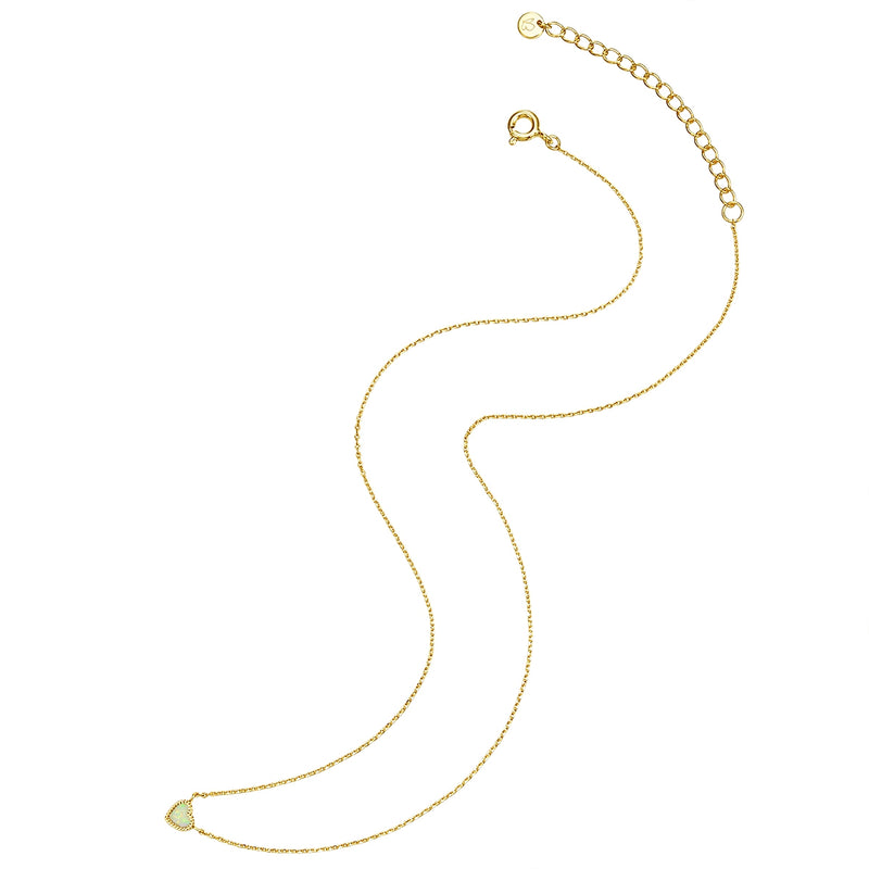 Herz Kette gold Opal (synth.)