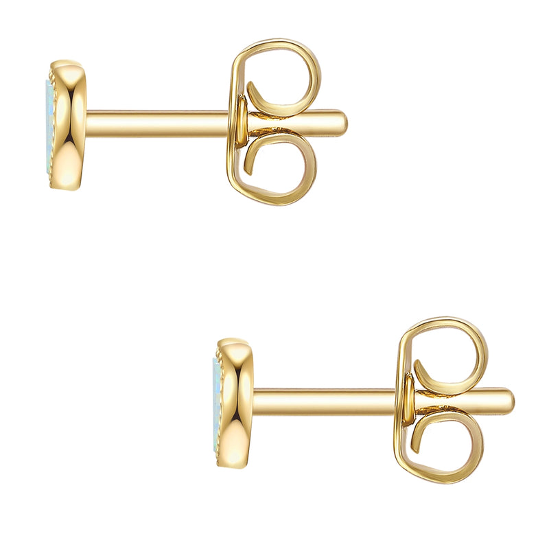 Ohrstecker gold Herz Opal (synth.)