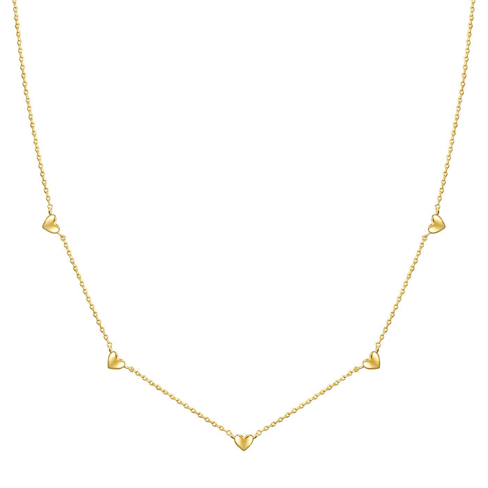 Herz Kette gold mit kleinen Herzen