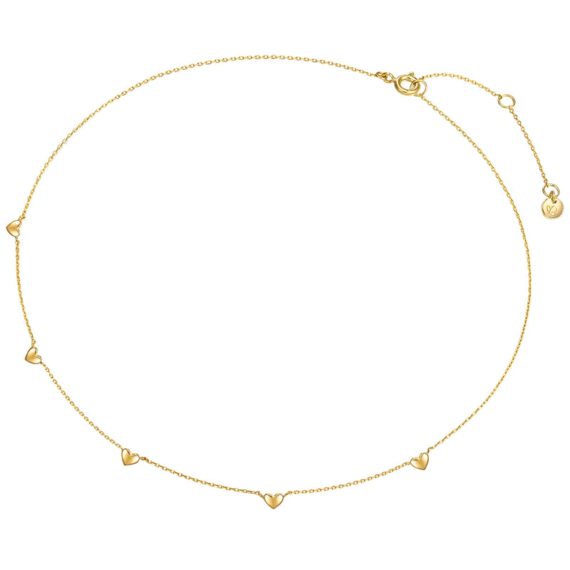 Herz Kette gold mit kleinen Herzen