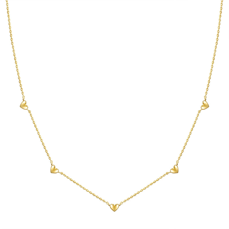 Herz Kette gold mit kleinen Herzen