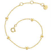 Armband gold mit Herz aus 925er Silber vergoldet