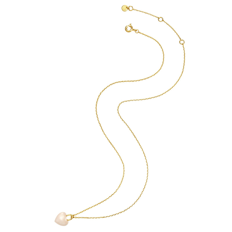 Herz Kette gold mit Rosenquarz