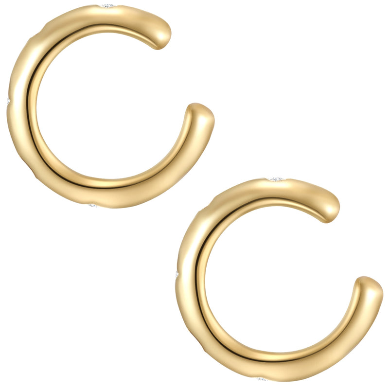 2er Ear cuff gold Zirkonia weiß