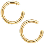 2er Ear cuff gold mit Zirkonia weiß