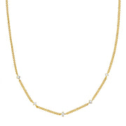 Panzerkette in gelbgold mit Zirkonia-Steinen