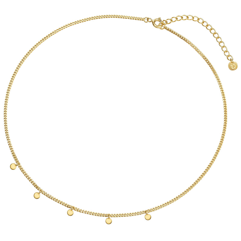 Halskette gold mit kleinen Plättchen