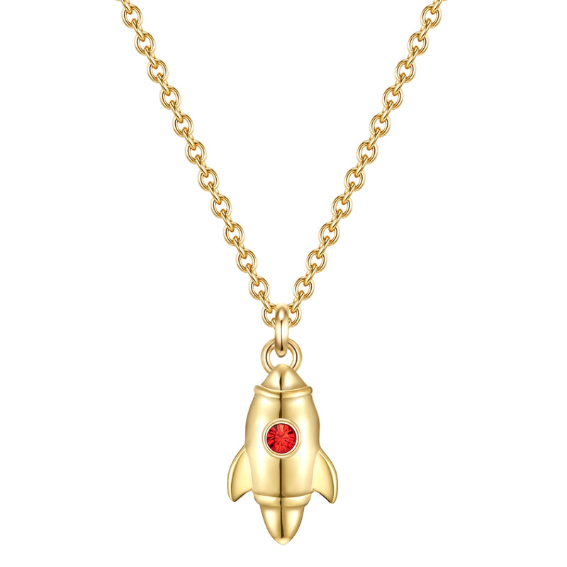 Mädchen Kette gold Rakete Zirkonia