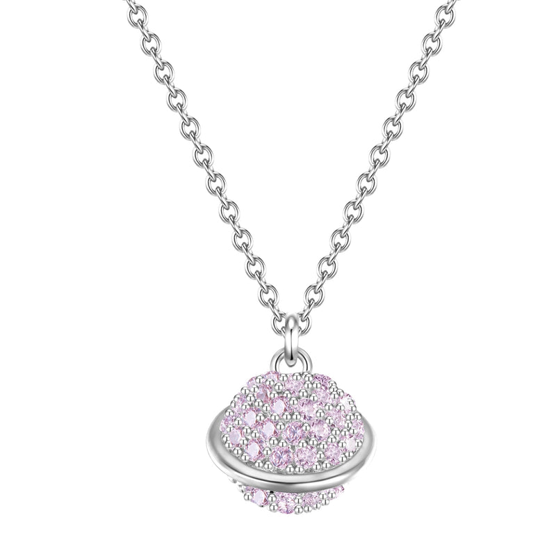 Mädchen Kette silber Planet Zirkonia