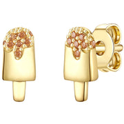 Kinder Ohrringe gold Eis Zirkonia