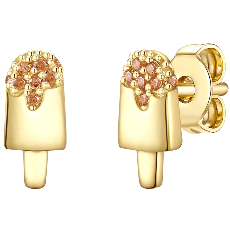 Kinder Ohrringe gold Eis Zirkonia
