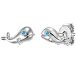 Kinderohrstecker silber Wal Zirkonia