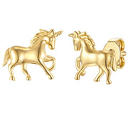 Kinderohrringe gold Einhorn Zirkonia