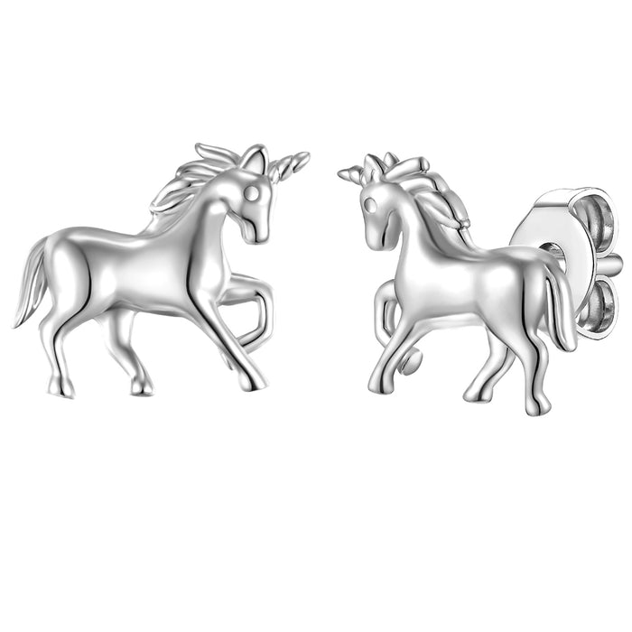Kinderohrringe silber Einhorn Zirkonia