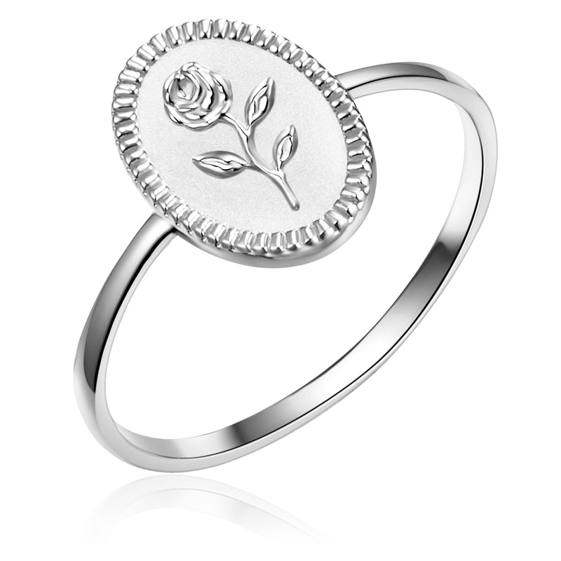 Silberring mit Blume