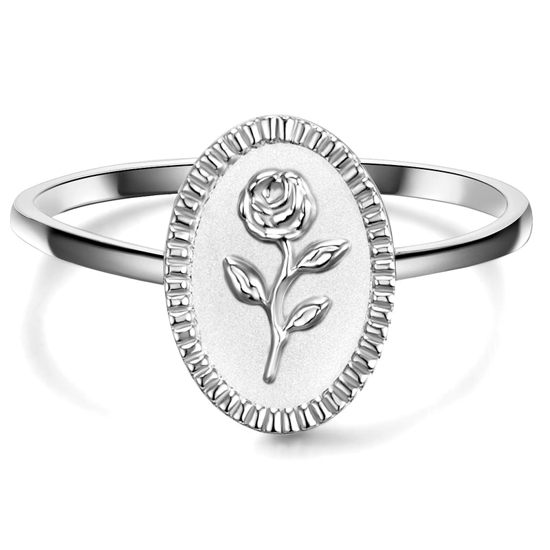 Silberring mit Blume