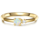 Ring mit Opal (synth.)/Zirkonia gelbgold
