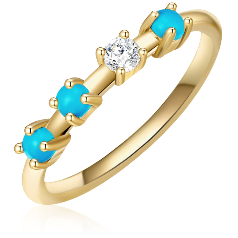 Ring gold mit 4 Steinen