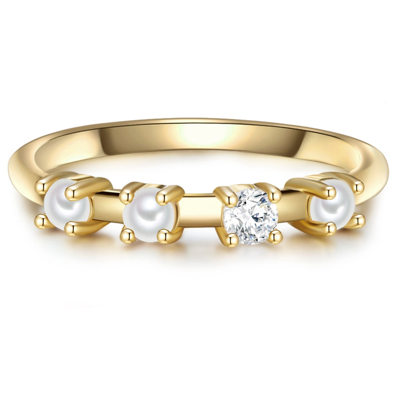 Perlenring gold