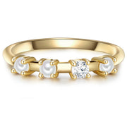 Perlenring gold