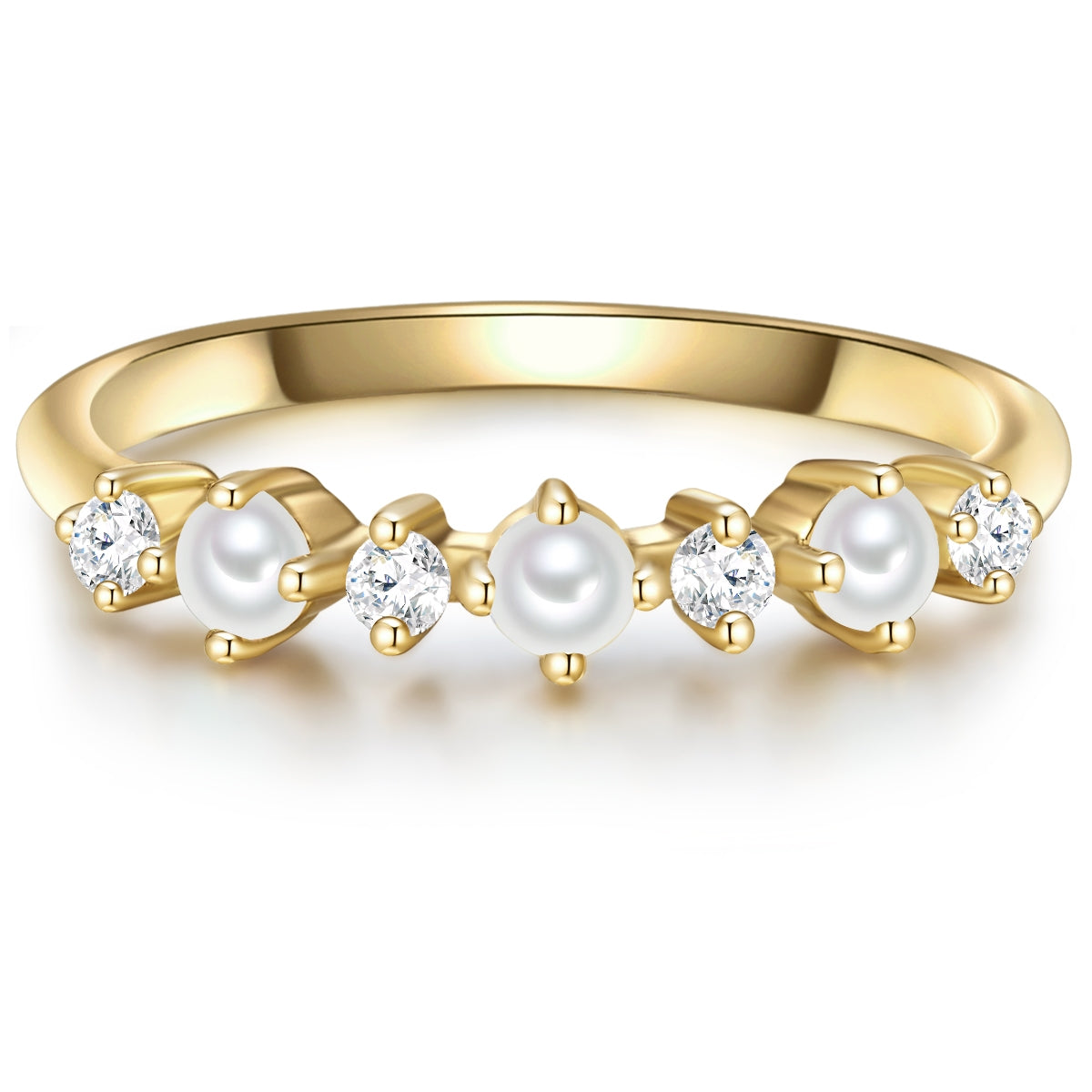 Perlenring gold Zirkonia