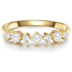 Perlenring gold Zirkonia