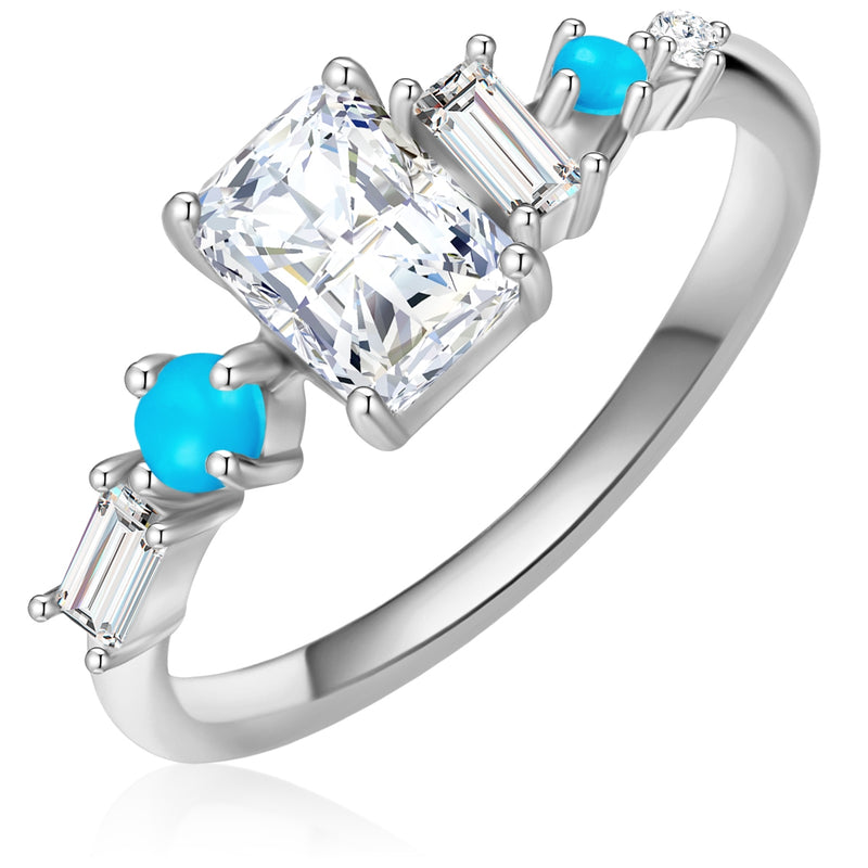 Damen Ring silber mit vielen Steinen
