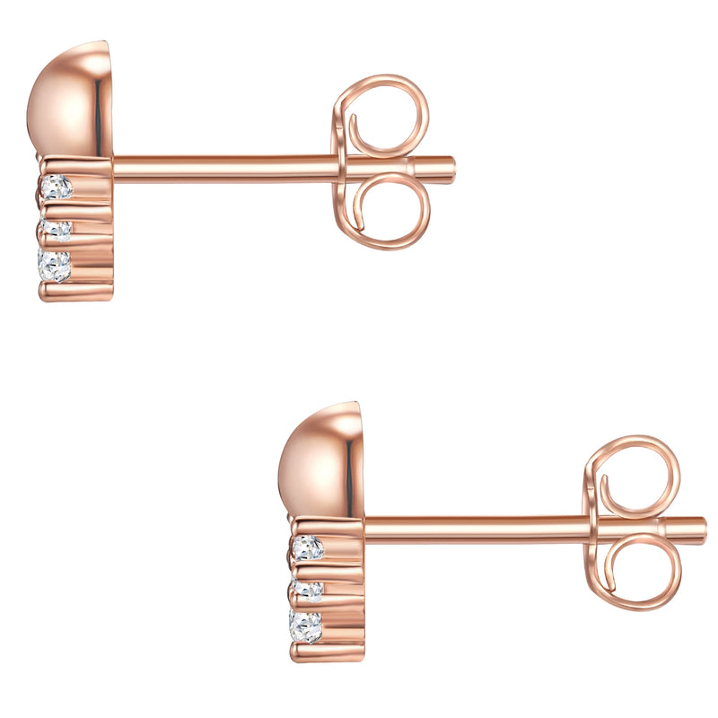 Ohrstecker roségold Kugel Zirkonia
