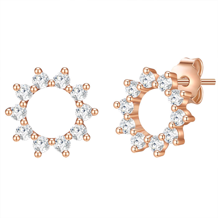 Ohrstecker roségold Kreis Zirkonia