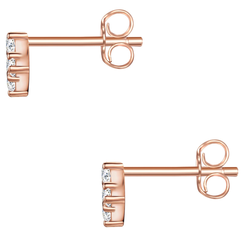 Ohrstecker roségold Quadrat Zirkonia