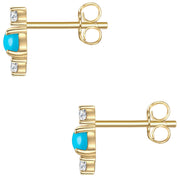 Ohrstecker gold Zirkonia Türkis (rek.) Raute
