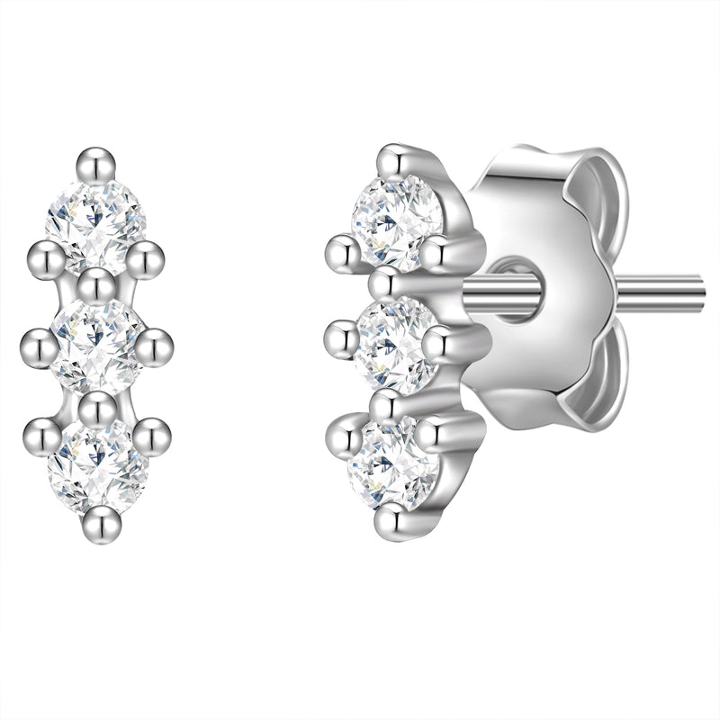 Ohrringe silber 925 3 Zirkonia