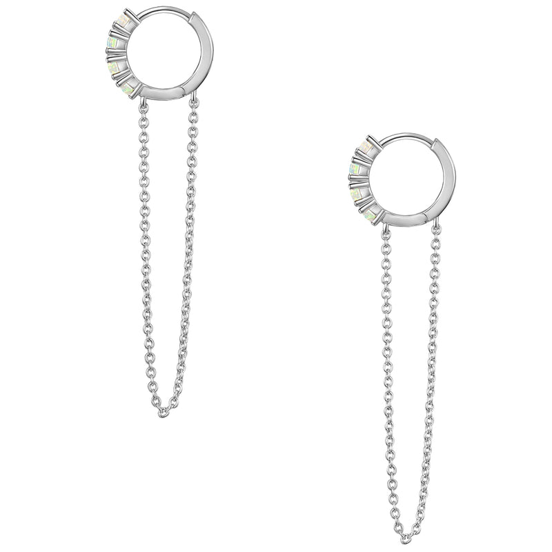 Creolen Silber mit Kette