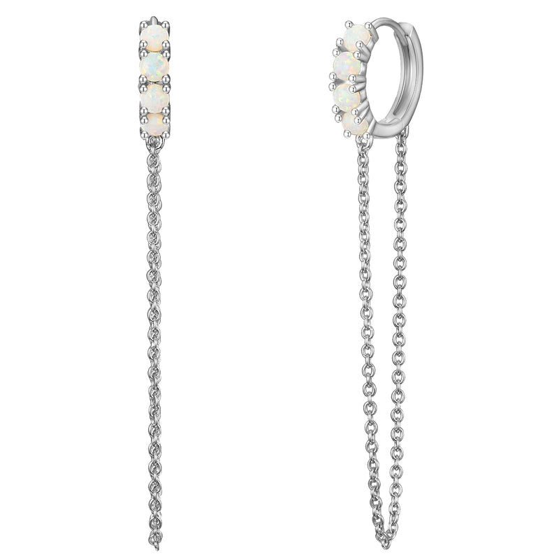 Creolen Silber mit Kette