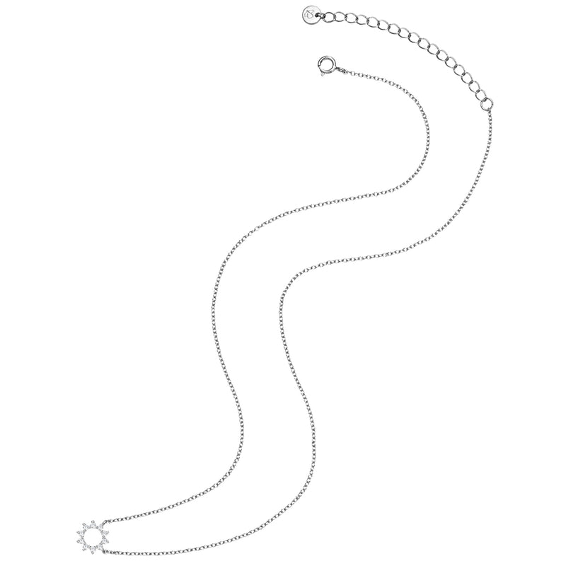 Halskette Blume Kreis silber