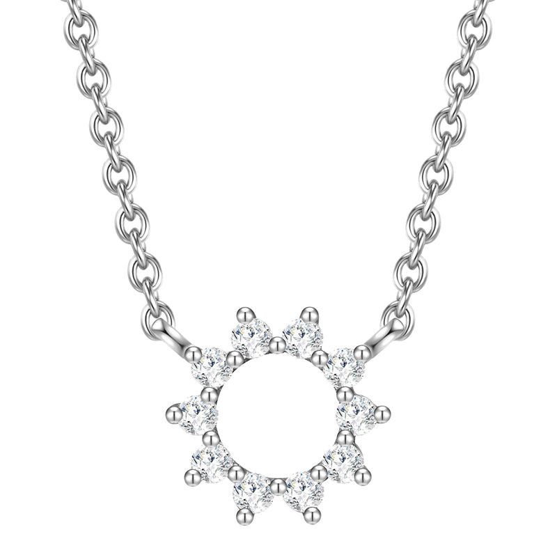 Halskette Blume Kreis silber