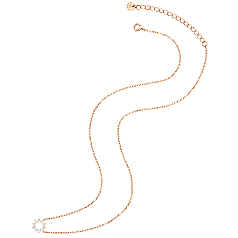 Halskette Blumen Kreis roségold