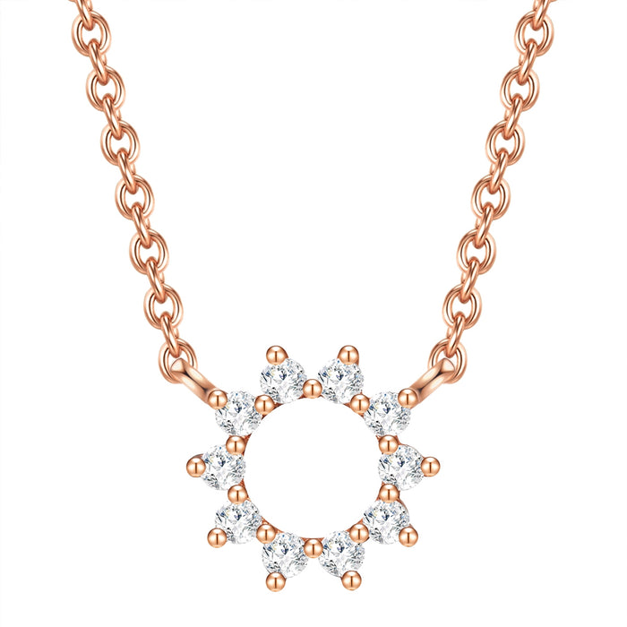 Halskette Blumen Kreis roségold
