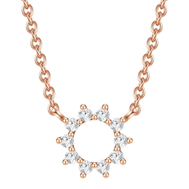 Halskette Blumen Kreis roségold