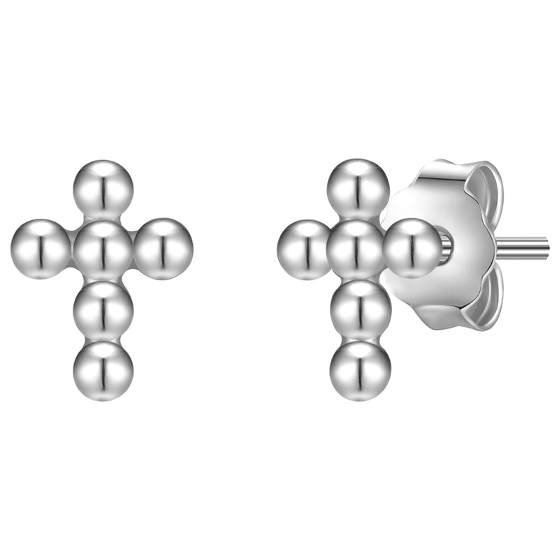 Ohrringe silber 925 Kreuz Kugeln