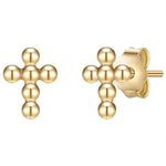 Ohrstecker gold Kreuz Kugeln